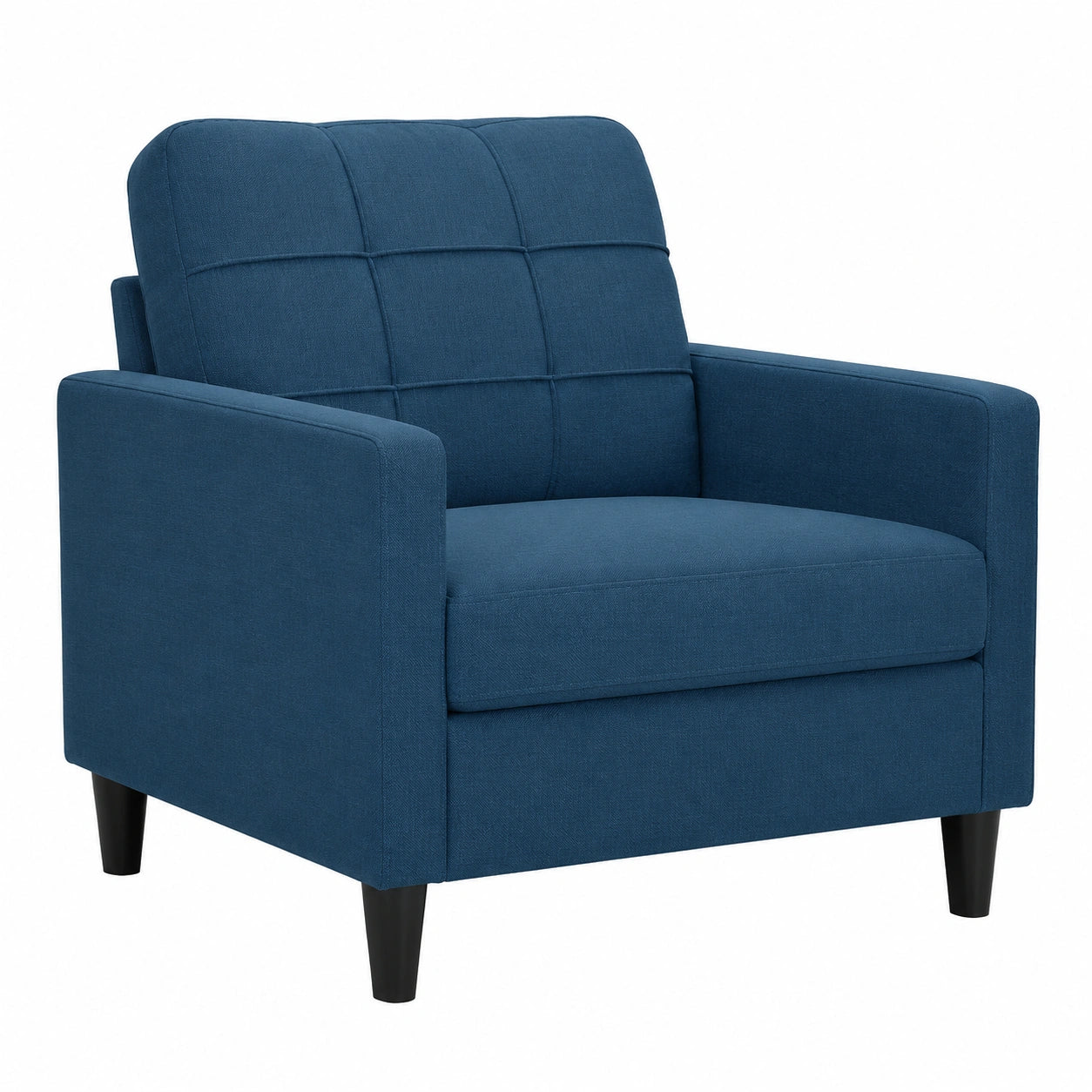 Luxus Sofagarnitur 4-teilig, Blau Samt mit Metallrahmen, inklusive Kissen, Nackenstützen und Hocker