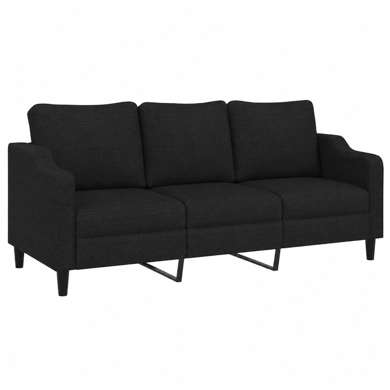 Modernes Dreisitzer-Sofa aus atmungsaktivem Stoff mit robustem Metallrahmen, gepolsterten Sitzen, ideal zum Entspannen im Wohnzimmer