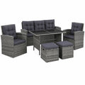 6-teilige Poly Rattan Garten-Sofagarnitur von vidaXL