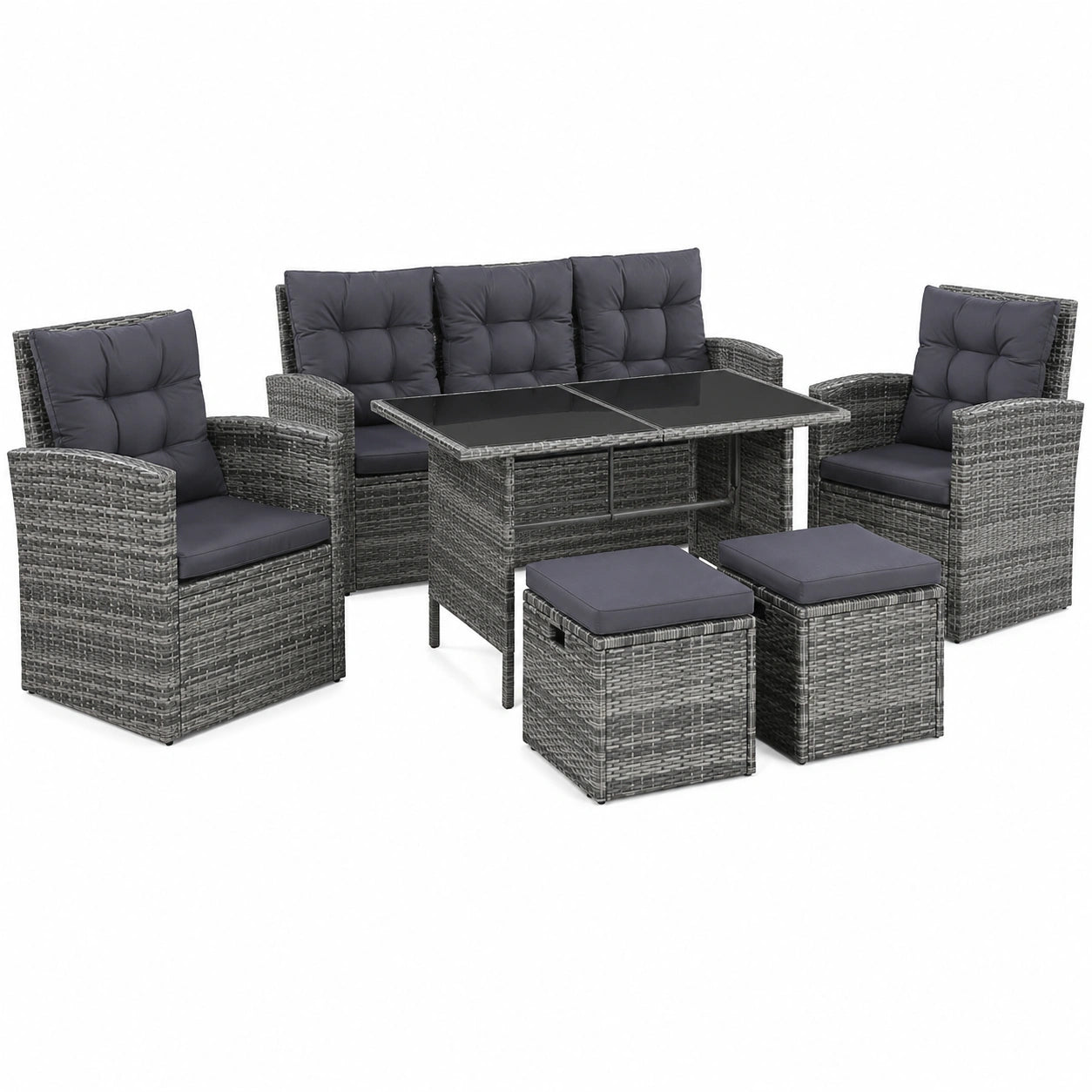 6-teilige Poly Rattan Garten-Sofagarnitur von vidaXL
