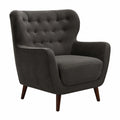 CAVADORE Abby Sessel im Retro-Design, Grauer Samtstoff, Knopfdetails, 87x89x88 cm