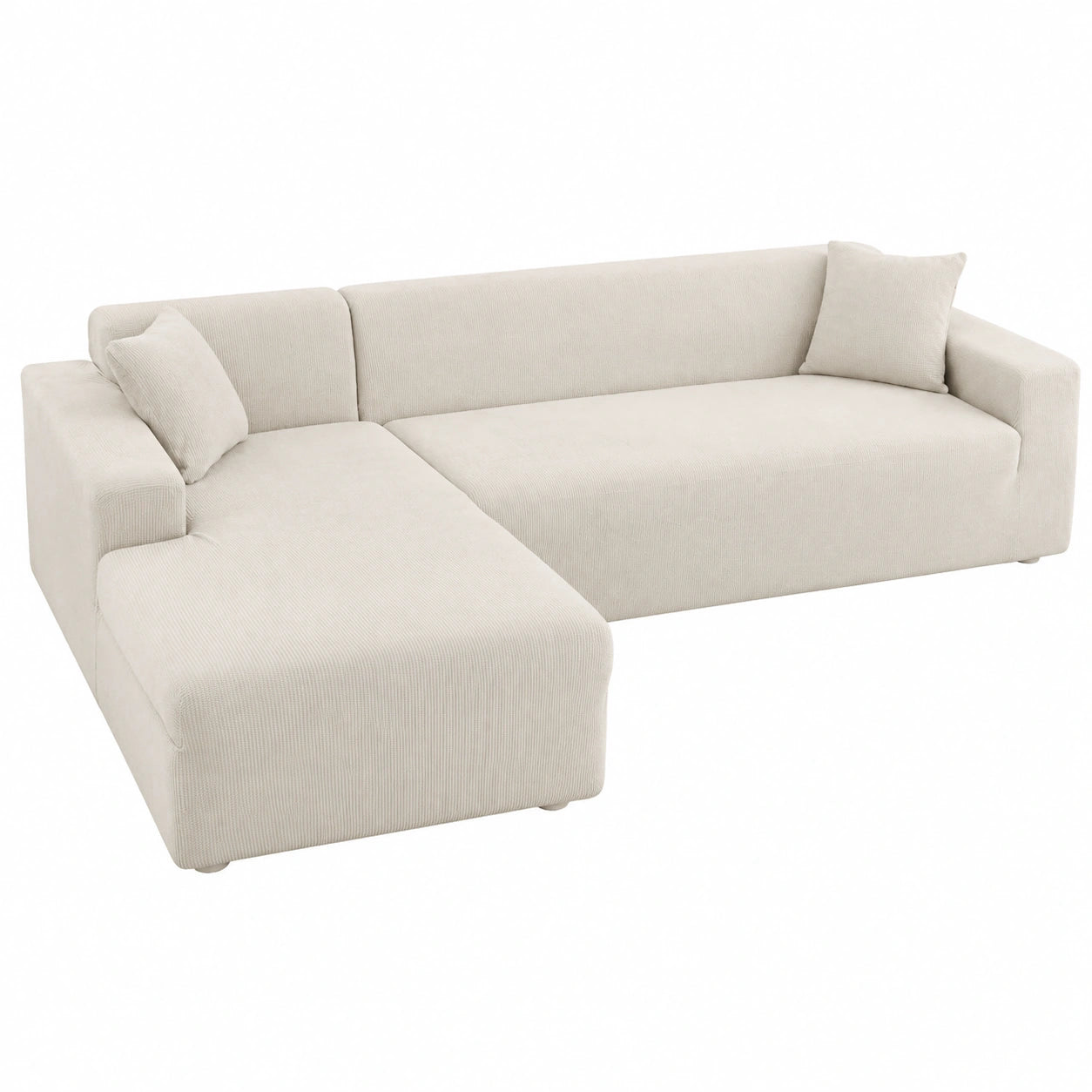 Universal Sofabezug Beige – Stretch-Couchbezug aus Elasthan, Anti-Rutsch, passend für 2-Sitzer