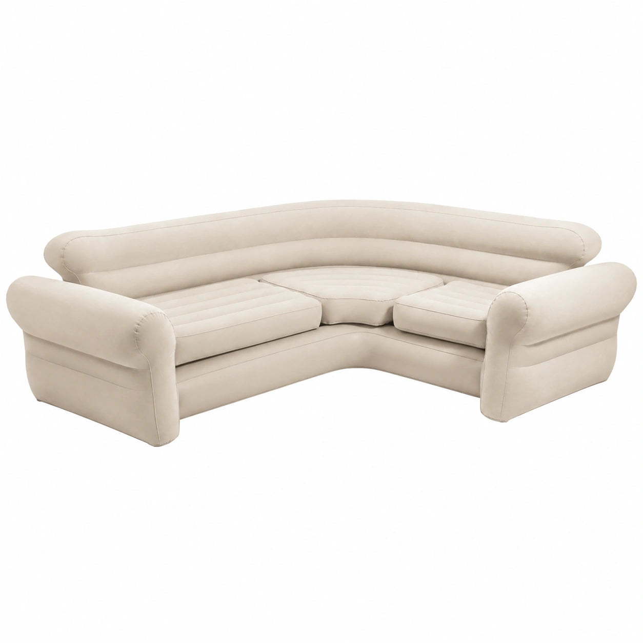 Intex Aufblasbares Ecksofa, Beige, Robustes Vinyl, 257 x 203 x 76 cm
