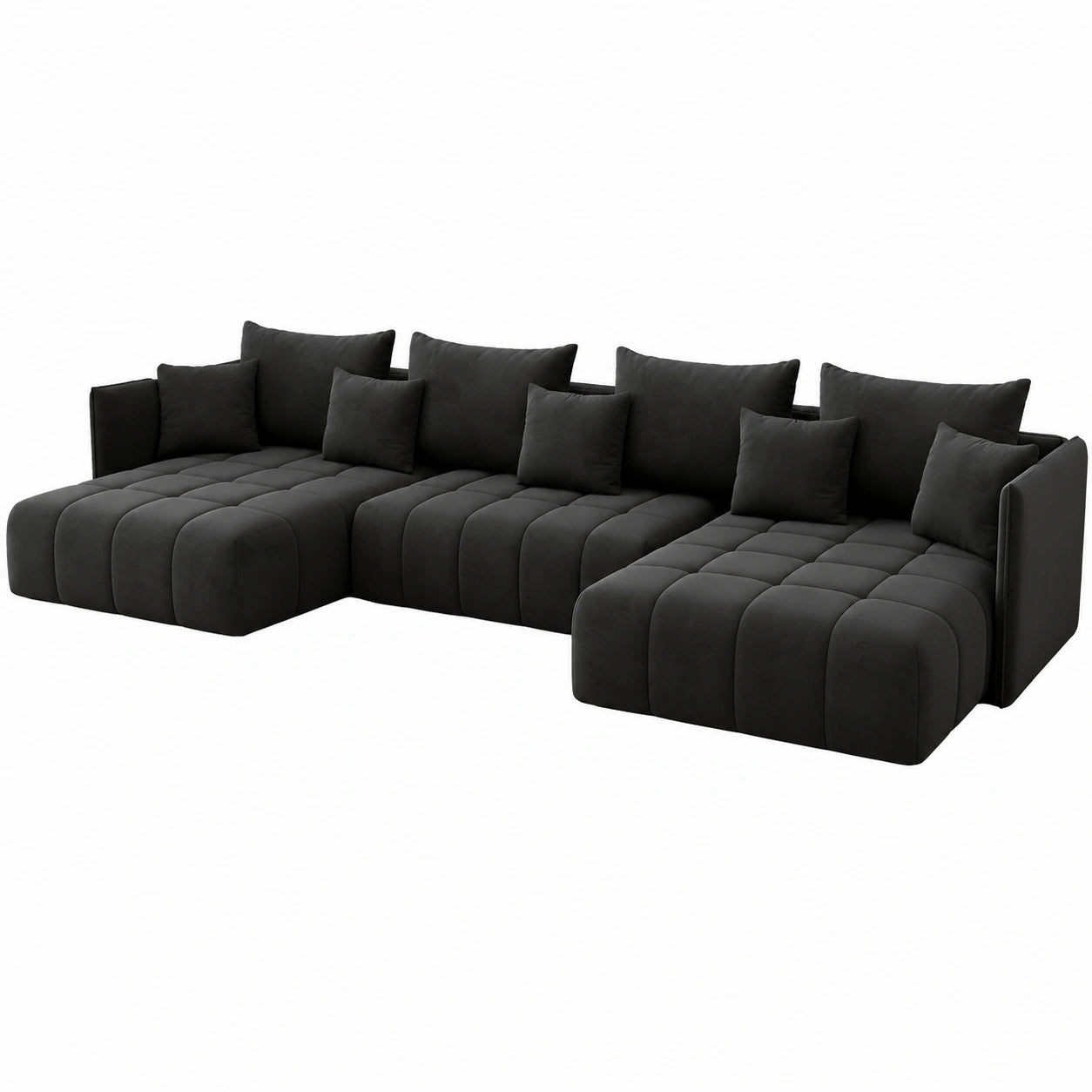 Modulares Ecksofa mit Schlaffunktion, 346 × 188 cm, Bettkasten, T30 Schaumstoff, Graphit