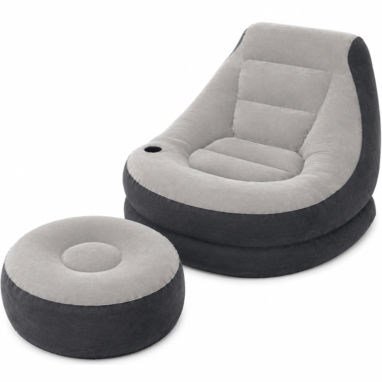 Intex Ergonomischer Aufblasbarer Sessel mit Fußhocker und Getränkehalter, max. Belastung 110 kg