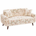 Highdi Elastische Sofahusse für 1/2/3/4-Sitzer, Waschbarer Sofaüberzug mit Blumenmuster, Rutschfest und Schutz für Wohnzimmermöbel, 4-Sitzer: 231-300 cm