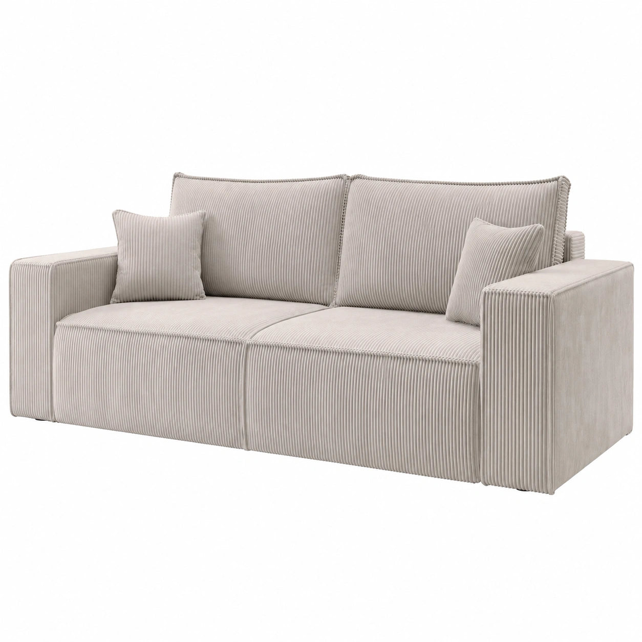 Selsey Schlafsofa mit Stauraum und Komfort, Pflegeleichter Kordsamt in Creme