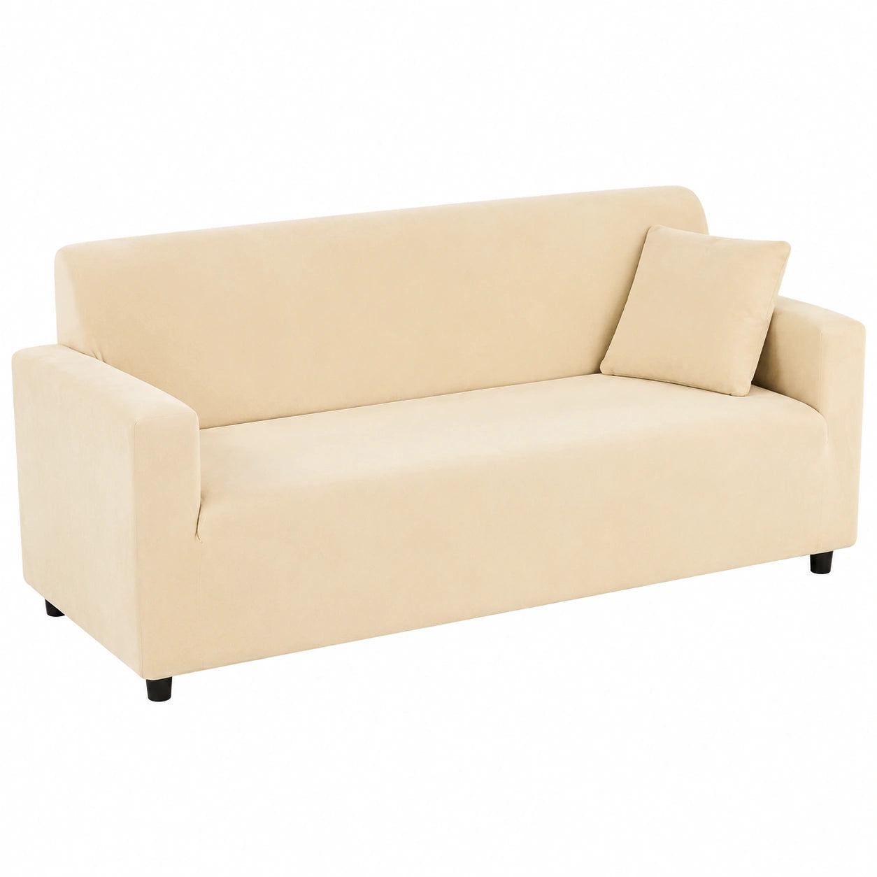 Dehnbare hellgelbe Sofahusse, waschbar und langlebig, für 4-Sitzer Sofas