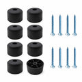 Set aus 8 schwarzen Möbelfüßen, runde Kunststoffbeine Ø 50 x H 30 mm, inklusive 8 Schrauben für Schrank, Sofa und Stuhl
