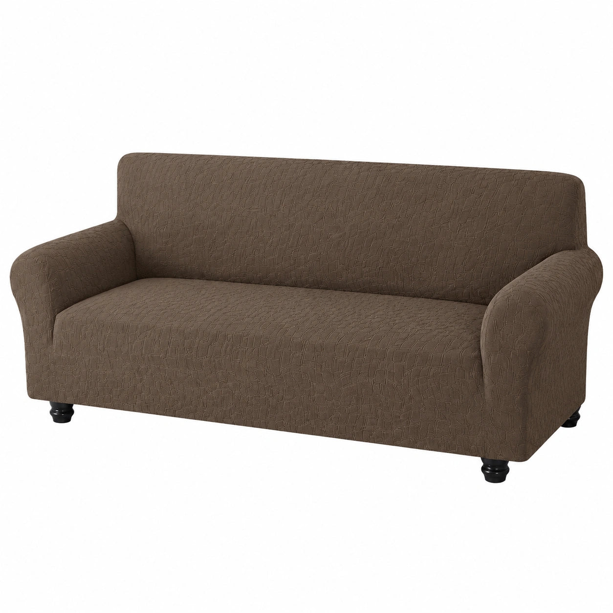 Hochwertiger Stretch Sofabezug für 3-Sitzer – Pflegeleicht, rutschfest und kratzfest, ideal für Haustiere – Farbe: Braun