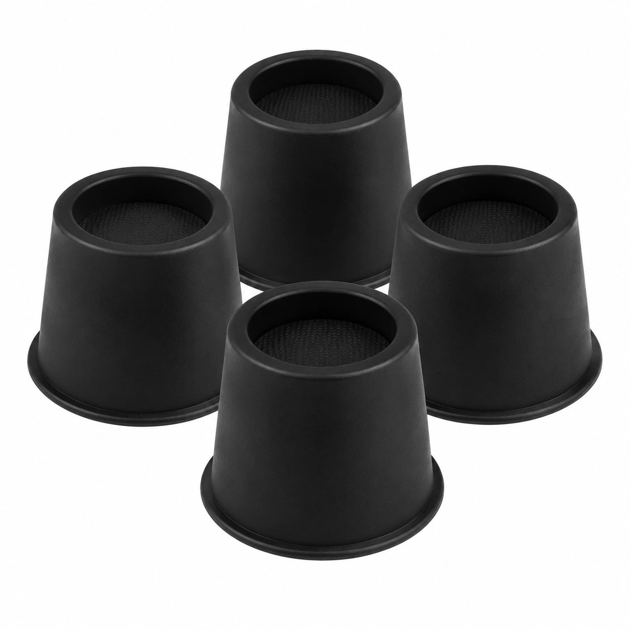 QWORK® 4er-Set Möbelerhöhungen 10 cm, robuste runde Möbelheber, bis 990 kg, ideal für Betten, Sofas, Schreibtische, Stühle, Kühlschränke