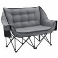 Klappbares Doppelsitz-Campingsofa für 2 Personen, 272 kg Tragkraft, weiche Polsterung, mit Aufbewahrungstasche, hohe Rückenlehne, ideal für Garten und Balkon