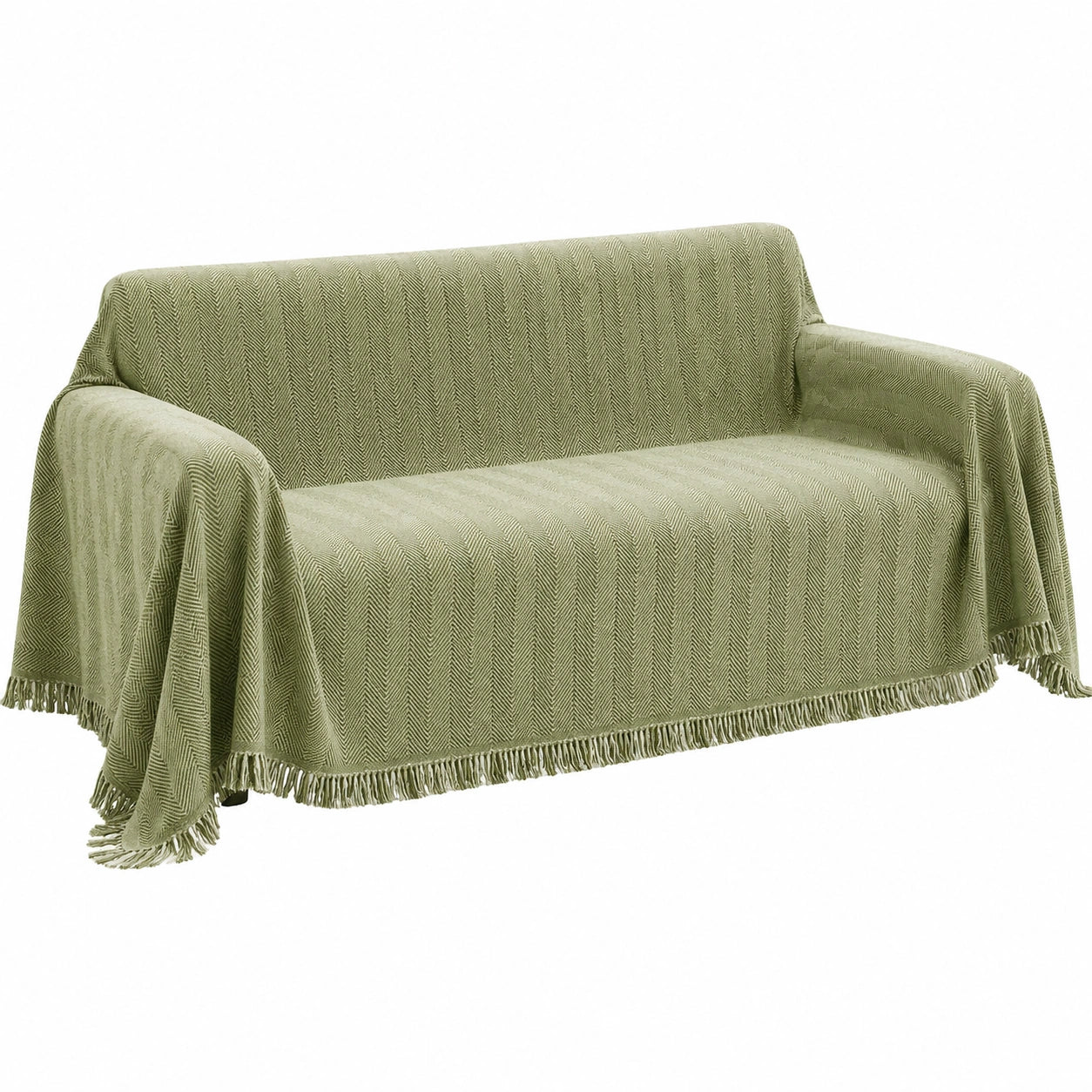 FANSU Elastische Sofahusse für Ecksofa, 1-4 Sitzer, Rutschfest, Modern, Grün, 180x230 cm