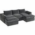 Modulares Ecksofa mit Schlaffunktion, XXL Cloud Design, 3-Sitzer in Grau