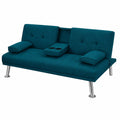 Yaheetech Schlafsofa Blau, Klappbares Bettsofa mit großer Liegefläche, ideal für Wohnzimmer und Gästezimmer