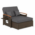 Gartenmöbel-Set für Balkon & Terrasse, Verstellbares Rattan-Sofa für 2 Personen, Outdoor-Lounge mit Liegefunktion